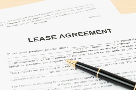 40521412 - lease agreement with pen document is mockup